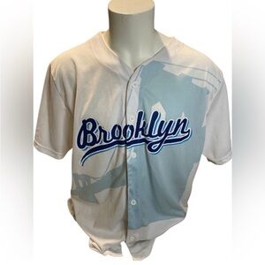 Brooklyn Cyclones Baseball Jersey in White and Blue